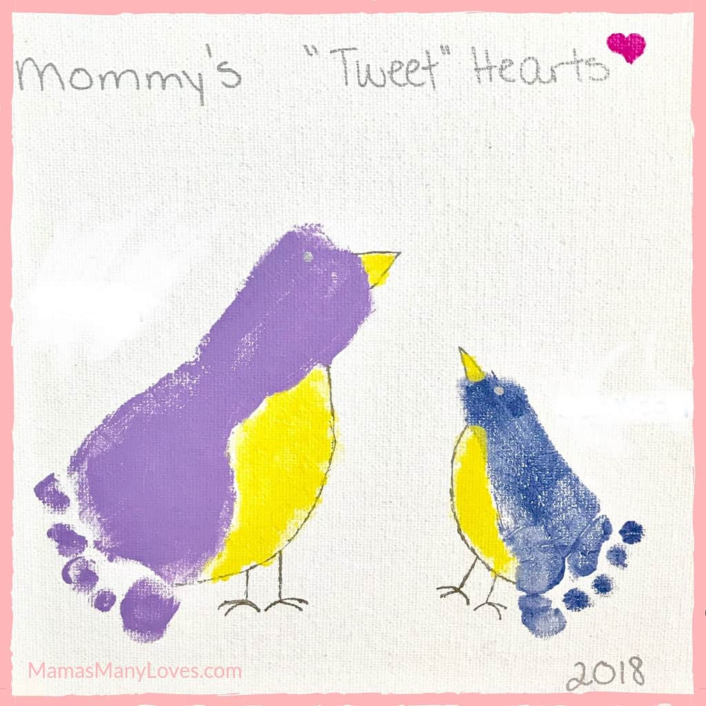 Mother's Day Footprint Art - Mama’s Many Loves