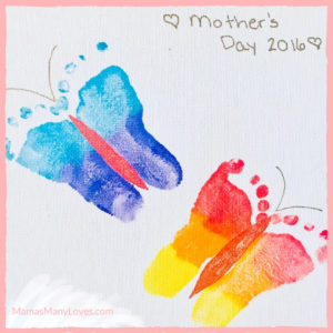 Baby footprint art for best sale mother's day