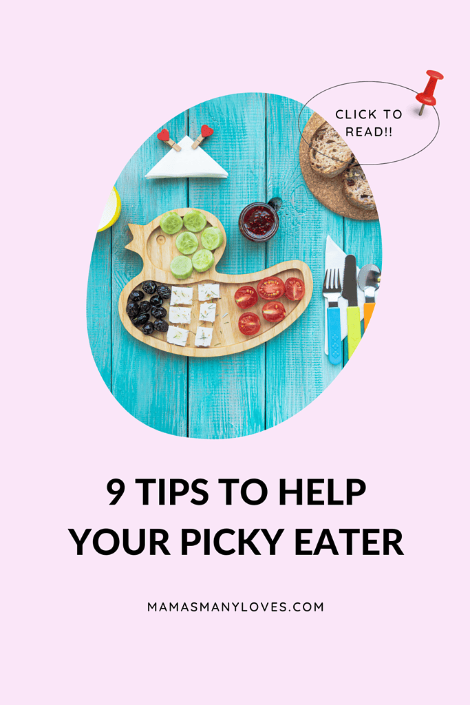 Ducky plate with text overlay 9 Tips to Help Your Picky Eater