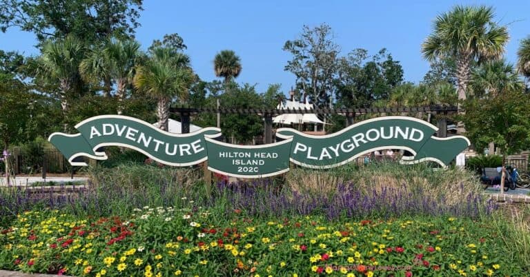 Photo of sign for Adventure Playground at Lowcountry Celebration Park in Hilton Head